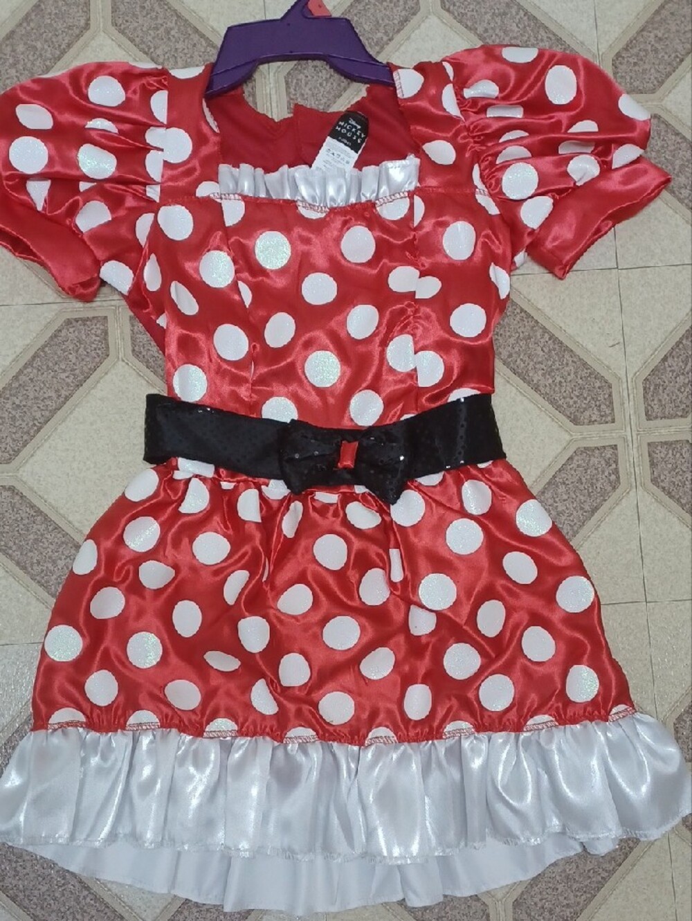 Disney Minnie Mouse Red & White Polka Dot Dress Costume For Age 8-12 .